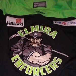 NHL Elmira Enforcers Long Sleeve Tee - Black and Green